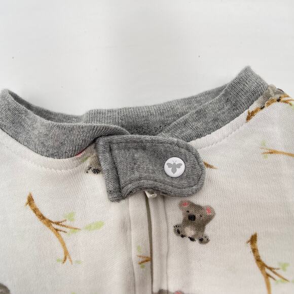 Burt's Bees Baby Kola Bear Organic Gray Newborn Footed Pajamas Sleep Play - Picture 5 of 9